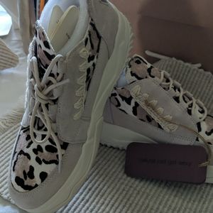 NEW!!! MOU all natural Eskimo lace up trainer Leopard and Tan